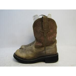 Ariat Fatbaby Womens Sz 8.5 B Brown Suede Leather Cowboy Western Boots